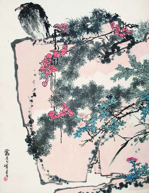 潘天壽 鷹石山花圖 成交價(jià)：RMB 279,450,000.jpg