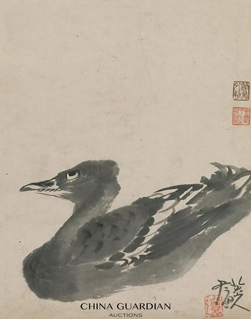 中國嘉德2018秋拍精品導(dǎo)覽 | 劫灰外物，逸氣橫生——泰山殘石樓舊藏朱耷《墨鴨圖》