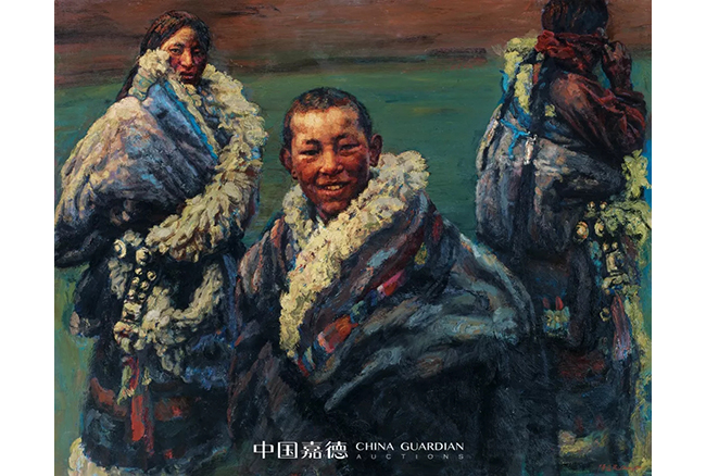 中國(guó)嘉德2019春拍精品導(dǎo)覽 | 陳逸飛西藏系列集大成之作《綠綠的草原》