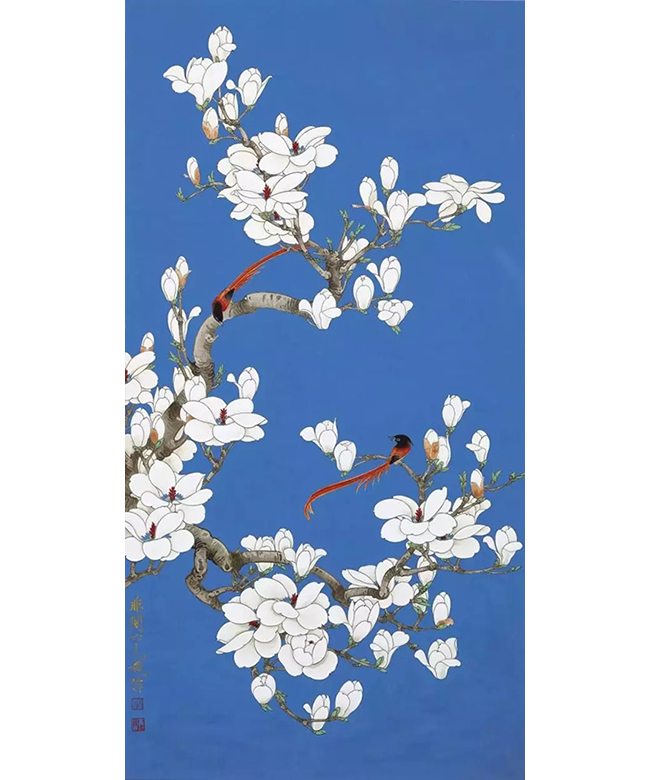 中國(guó)嘉德2019秋拍 | 精麗堂皇，雍容華貴：于非闇《玉蘭鸚哥圖》