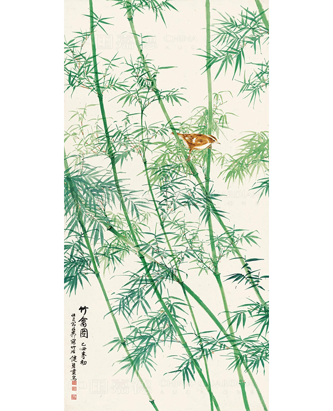 中國嘉德2019秋拍 |  琴瑟和鳴 趙管風流——謝稚柳、陳佩秋《竹禽圖》