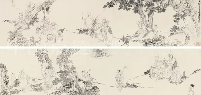 中國嘉德2019秋拍 |  羲皇遠(yuǎn)接梵隆筆 腕底白描寫神佛—溥儒《十八羅漢卷》