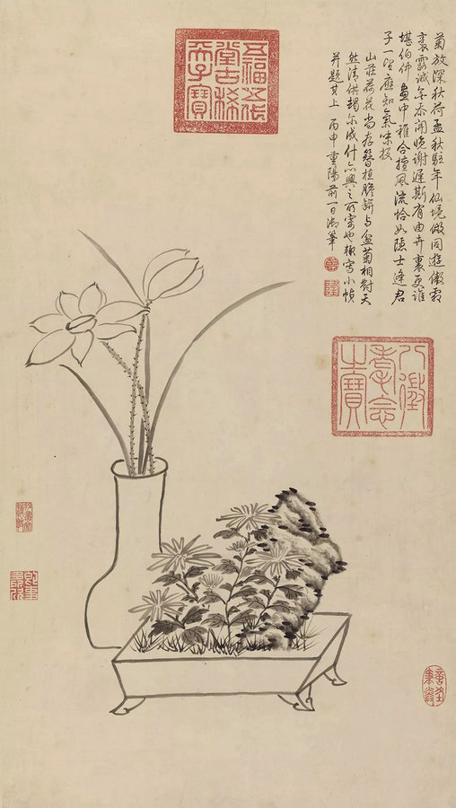 【嘉德春拍】偶以寄趣，天機盎溢——乾隆《瓶荷盆菊圖》探究